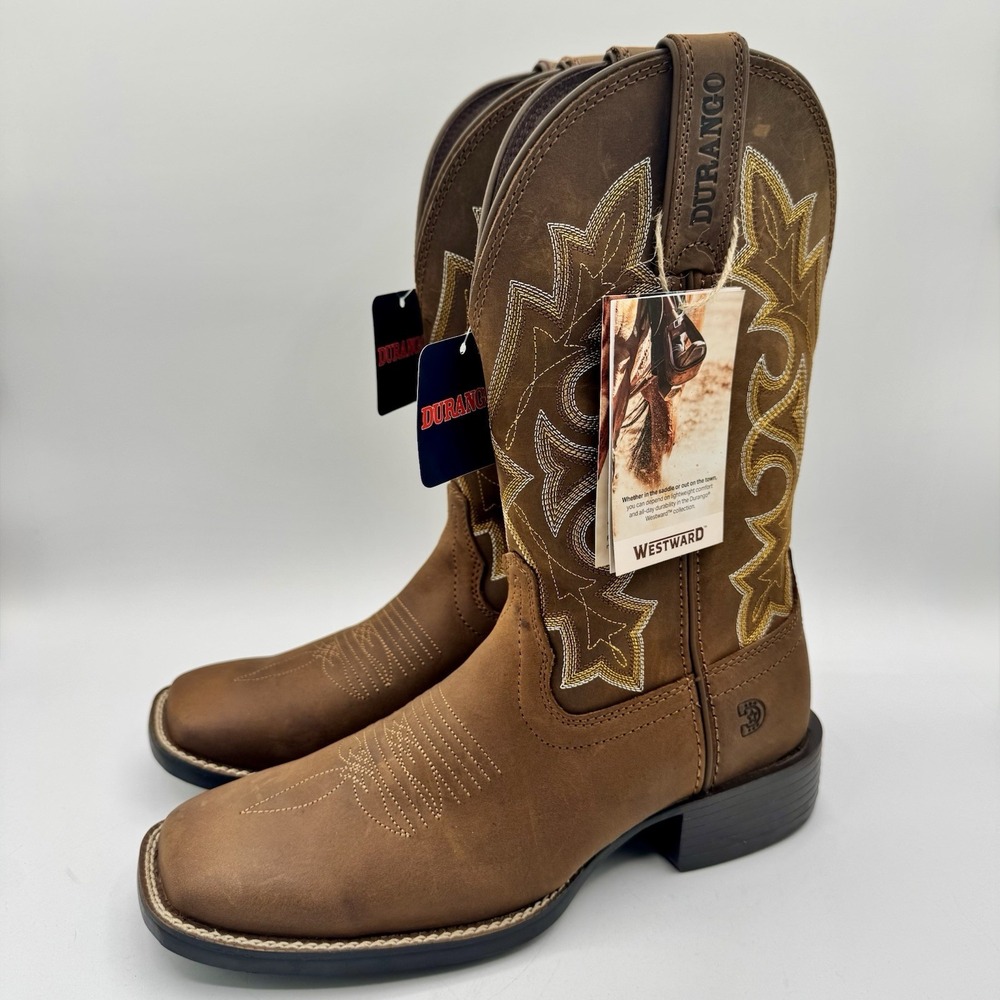 Durango Roughstock Westward Boots Men's Size 9 W Brown Leather ACS
